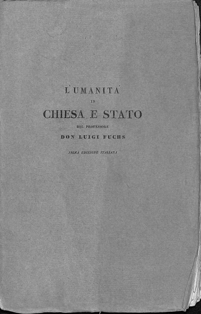 L'umanita in Chiesa e Stato