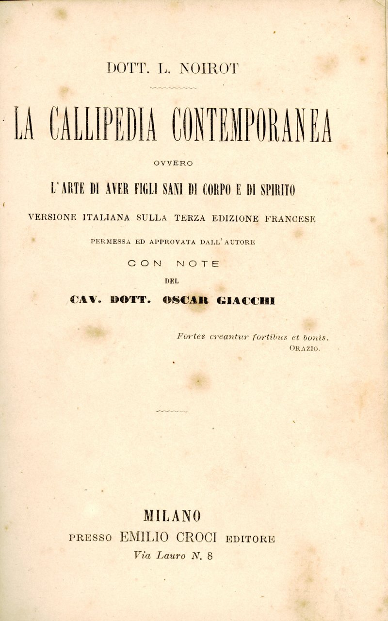 La callipedia contemporanea, ovvero L'arte di aver figli sani di …