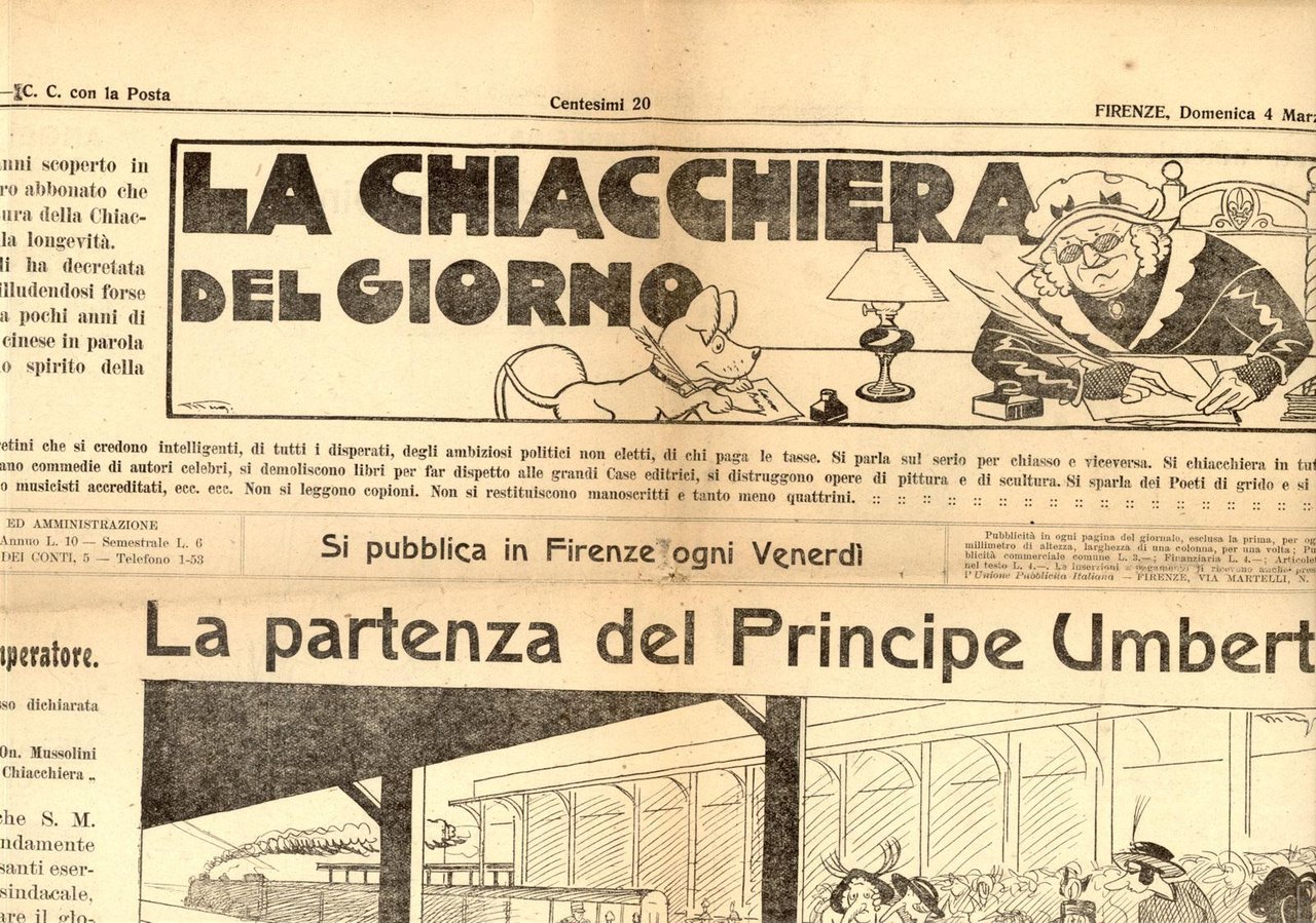 La chiacchiera del giorno 4 marzo 1923. Settimanale Firenze