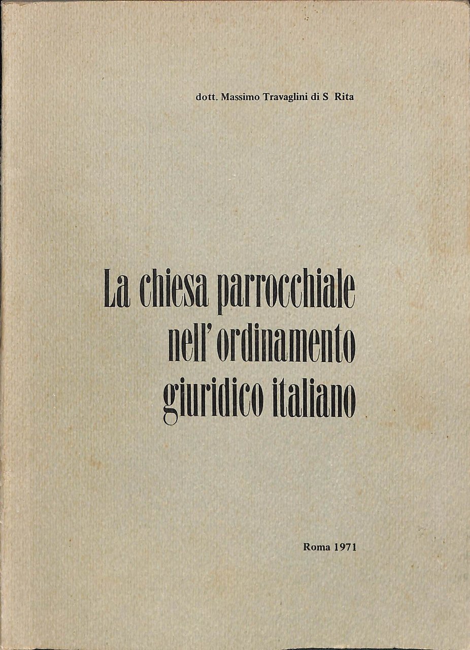 La chiesa parrocchiale nell'ordinamento giuridico italiano