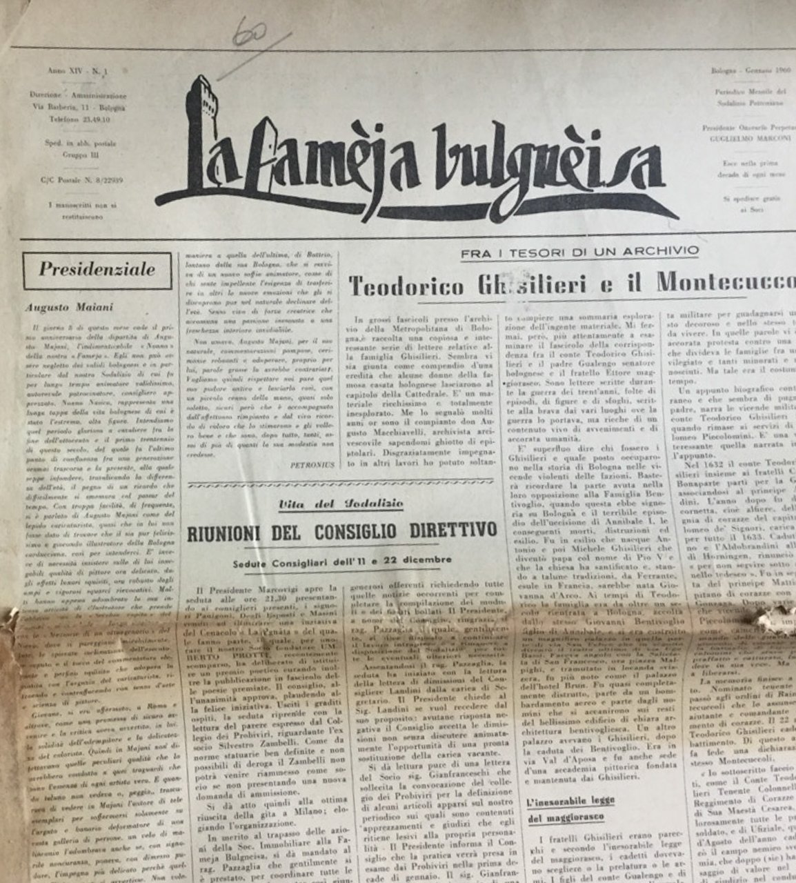 La fameja bulgneisa 1960 annata completa