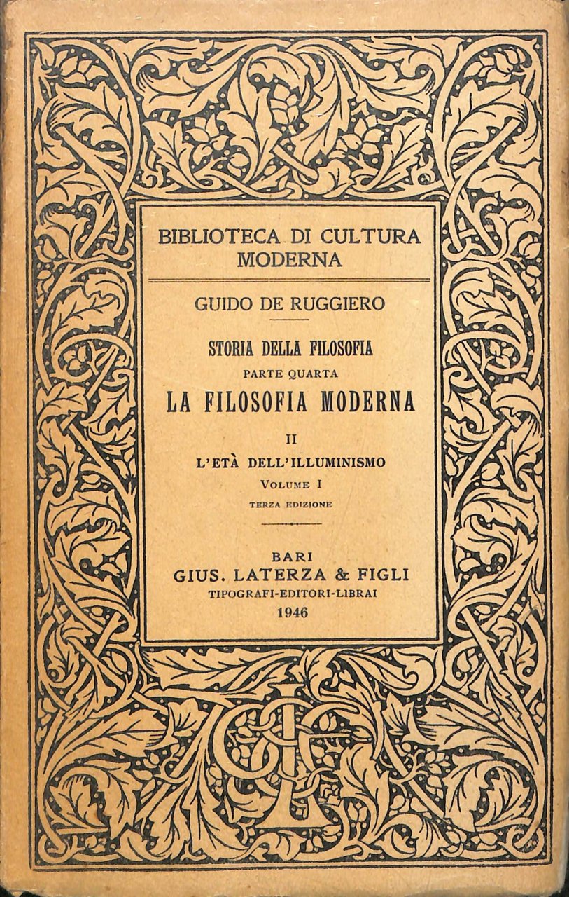 La filosofia moderna : l'età dell'illuminismo 2 volumi