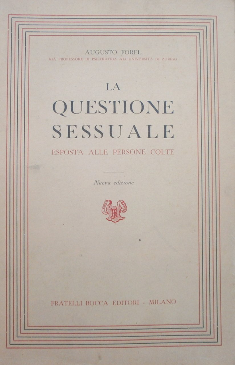 La questione sessuale esposta alle persone colte | Immagine principale