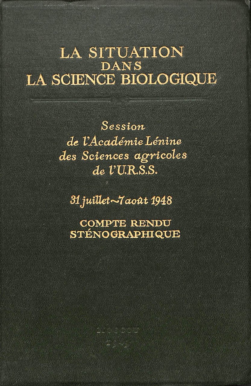 La situation dans la science biologique : session de l'Academie … | Immagine principale