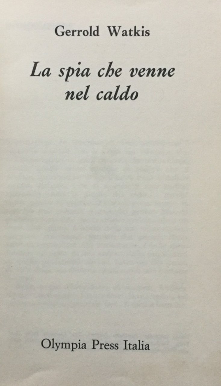 La spia che venne nel caldo