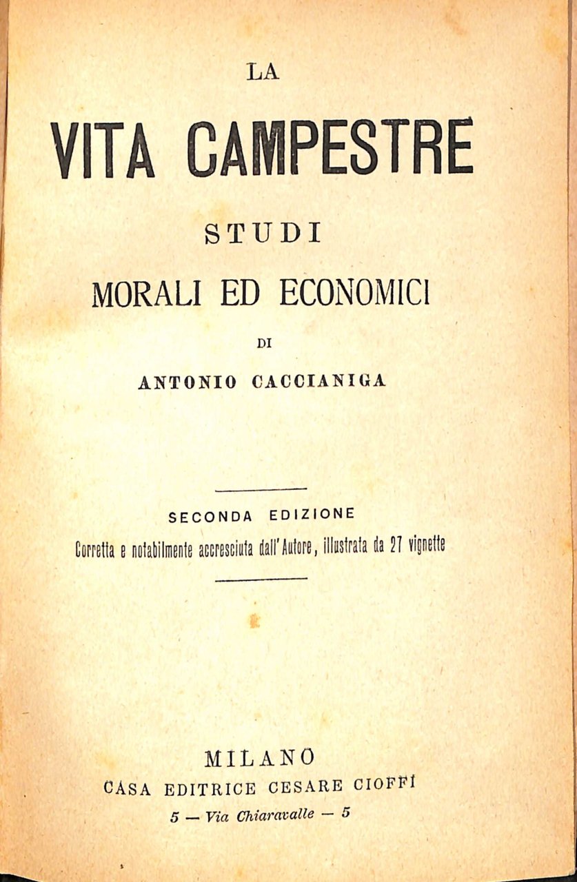 La vita campestre : studi morali ed economici