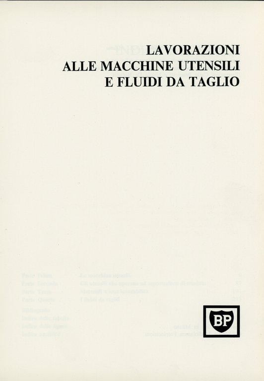 Lavorazioni alle macchine utensili e fluidi da taglio