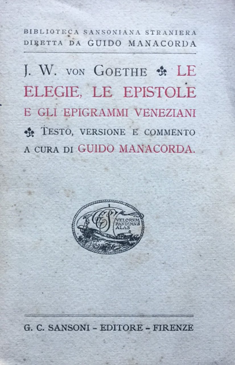 Le elegie, le epistole e gli epigrammi veneziani