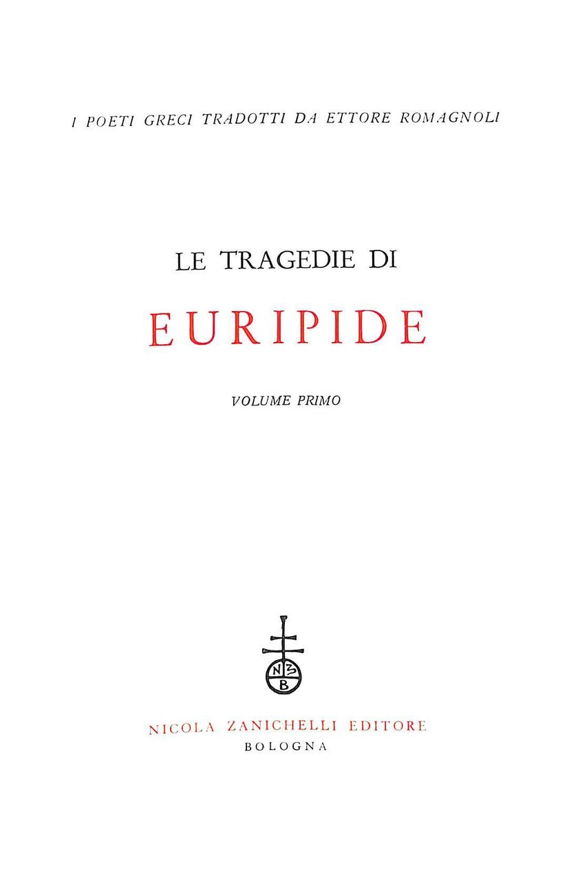 Le tragedie di Euripide Vol. 1