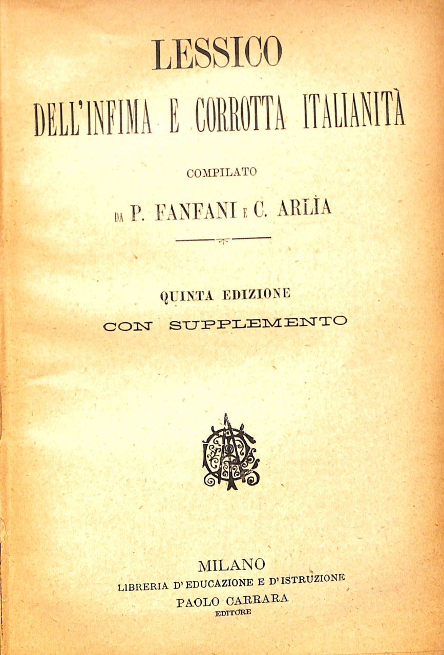 Lessico dell'infima e corrotta italianità | Immagine principale