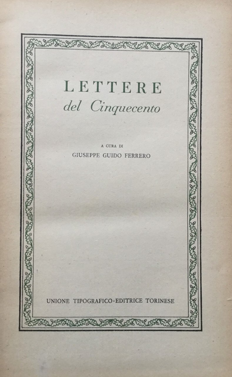 Lettere del Cinquecento