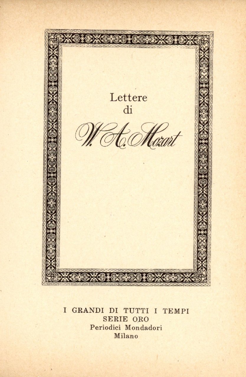 Lettere di W. A. Mozart