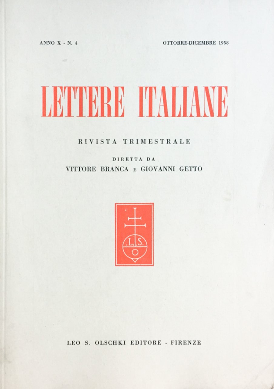 Lettere italiane (rivista) 1958 n. 4
