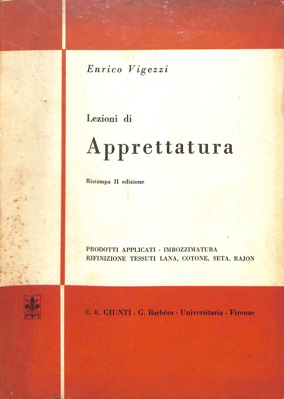 Lezioni di apprettatura : prodotti applicati, imbozzimatura, rifinizione tessuti lana, … | Immagine principale