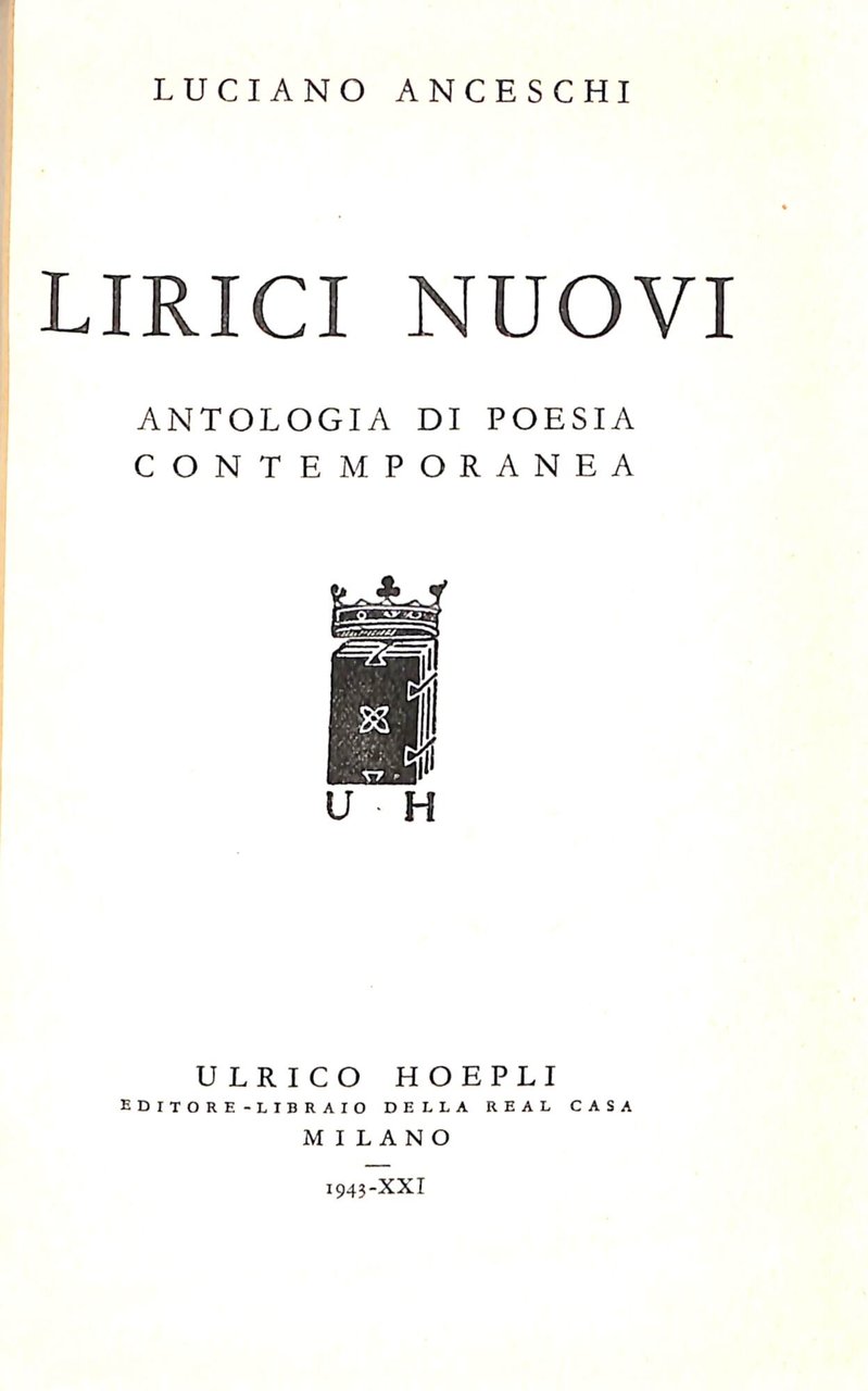 Lirici nuovi : antologia di poesia contemporanea | Immagine principale