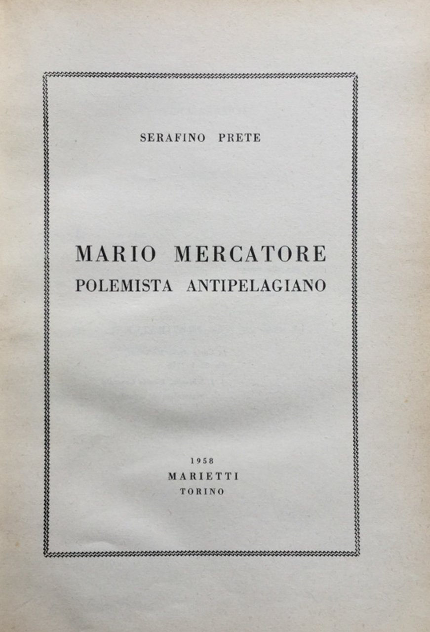 Mario Mercatore polemista antipelagiano