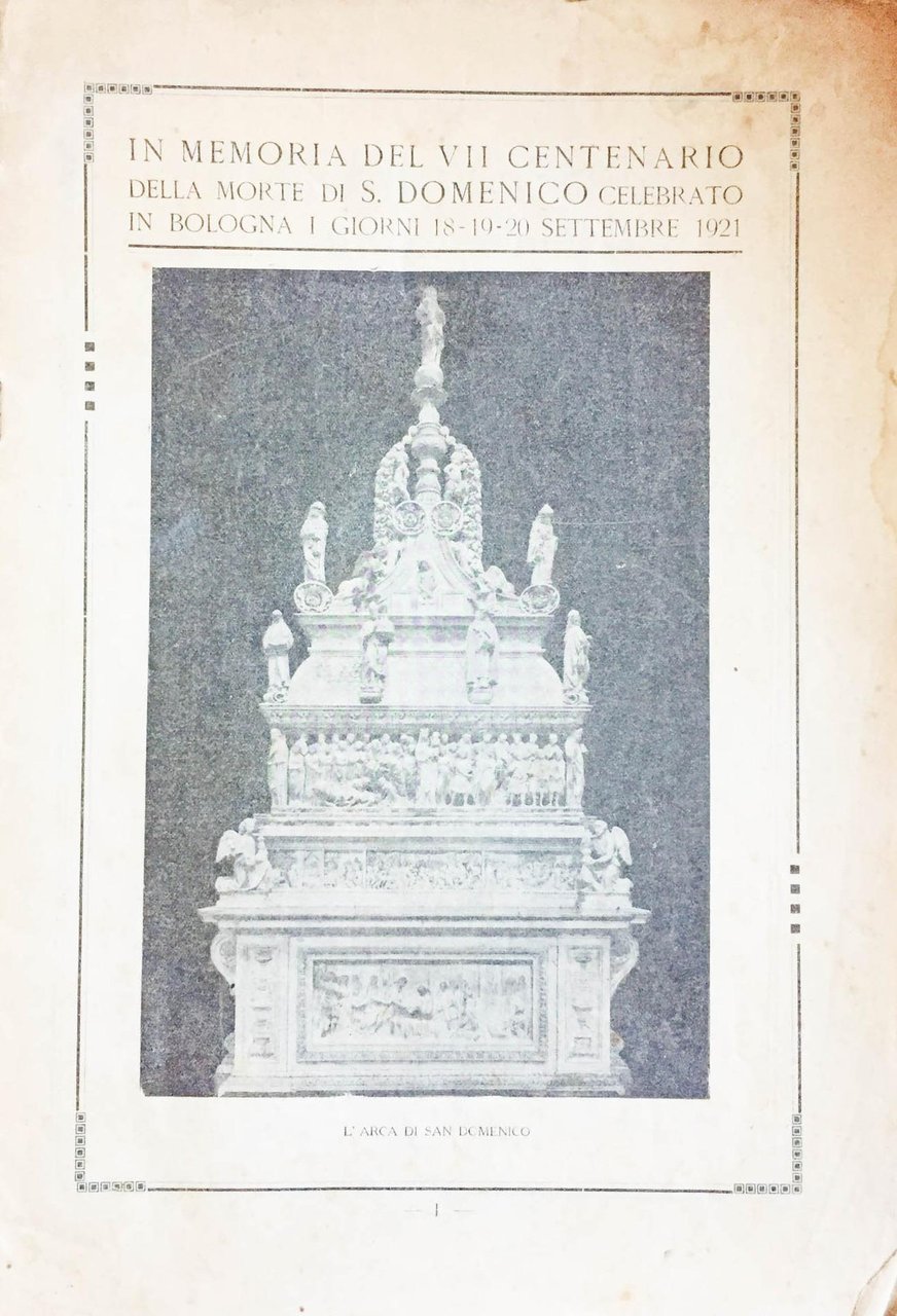 Memoria del settimo centenario della morte di S. Domenico a …