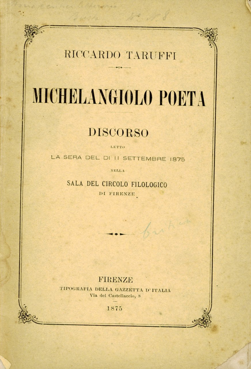 Michelangiolo poeta