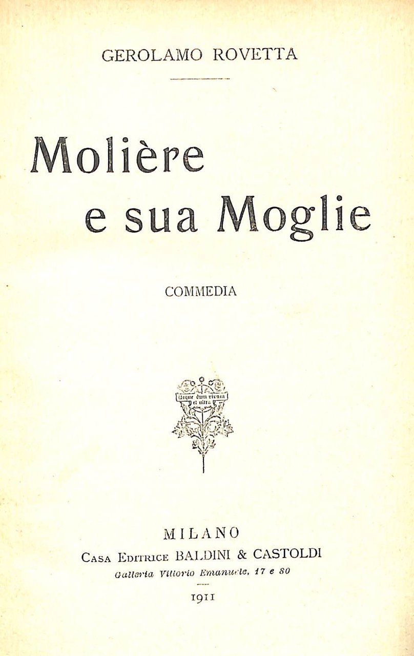 Moliere e sua moglie : commedia