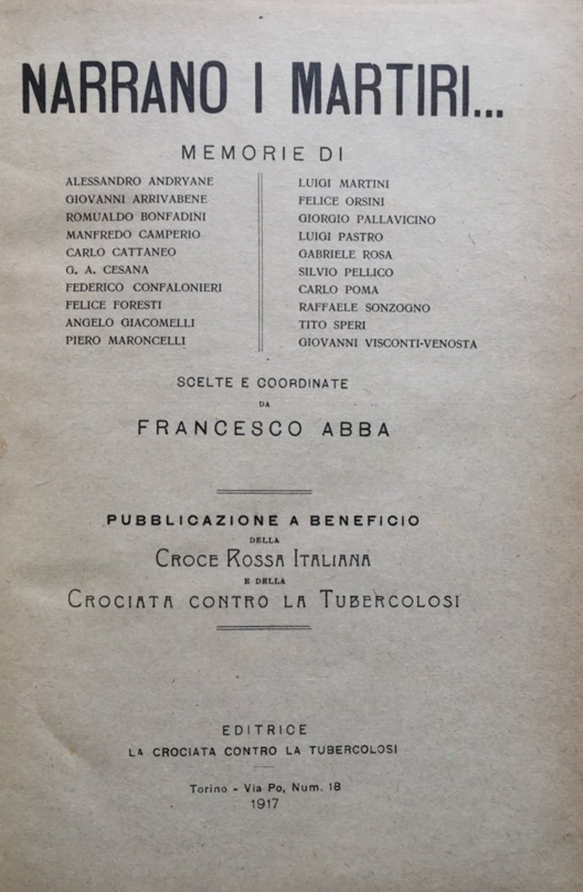 Narrano i martiri. Memorie scelte e coordinate