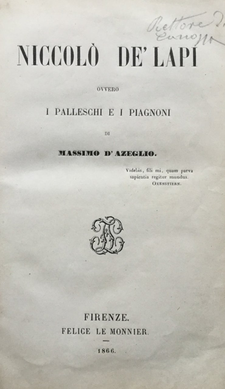 Niccolò de' Lapi, ovvero I Palleschi e i Piagnoni