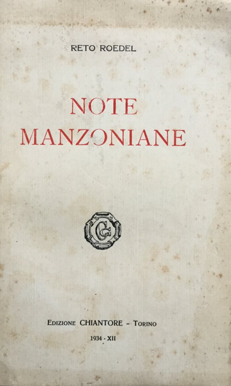 Note manzoniane.