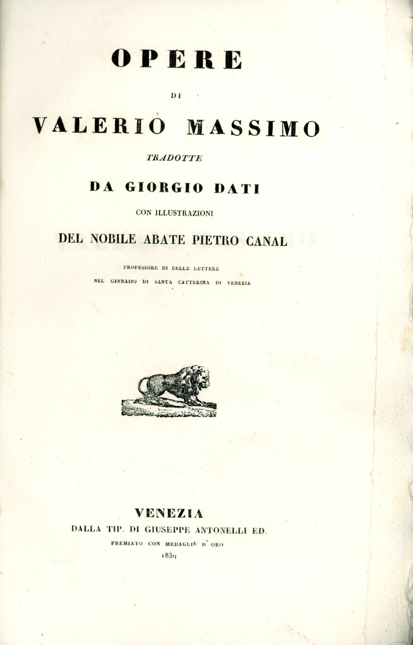 Opere di Valerio Massimo