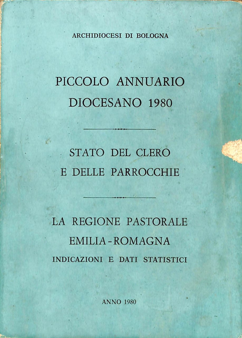 Piccolo annuario diocesano 1980 : stato del clero e delle … | Immagine principale