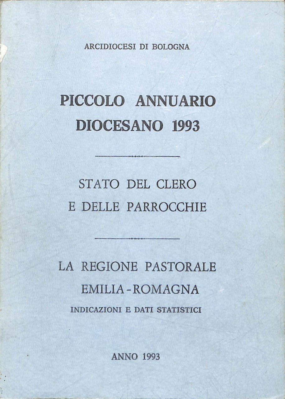 Piccolo annuario diocesano 1993 : stato del clero e delle … | Immagine principale