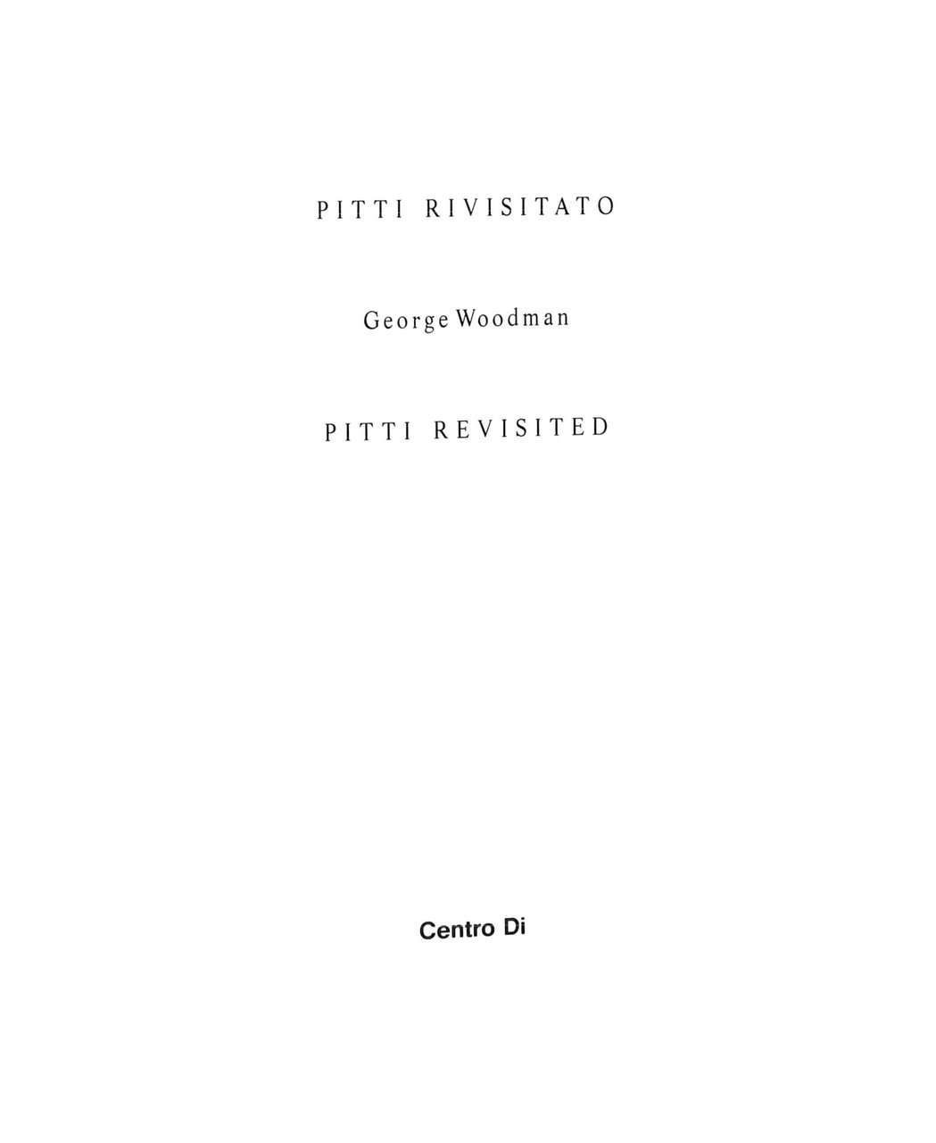 Pitti rivisitato | Immagine principale