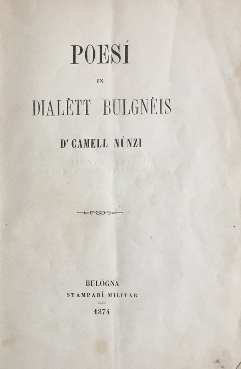 Poesi in dialett bulgneis d'Camell Nunzi | Immagine principale
