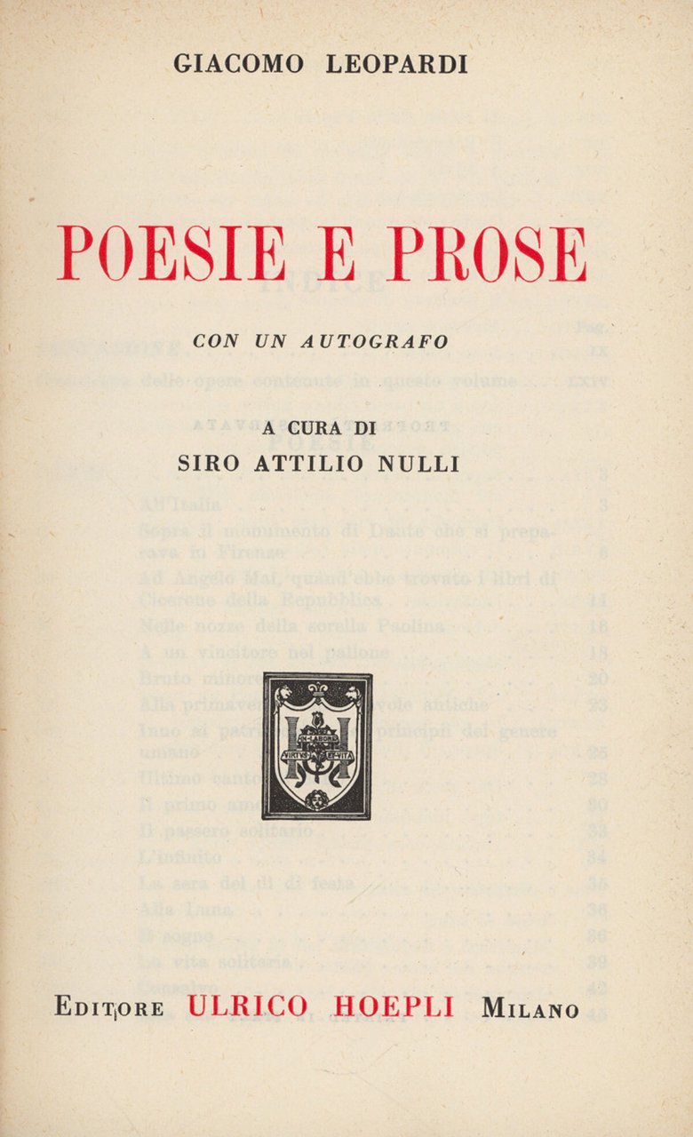 Poesie e prose : con un autografo | Immagine principale