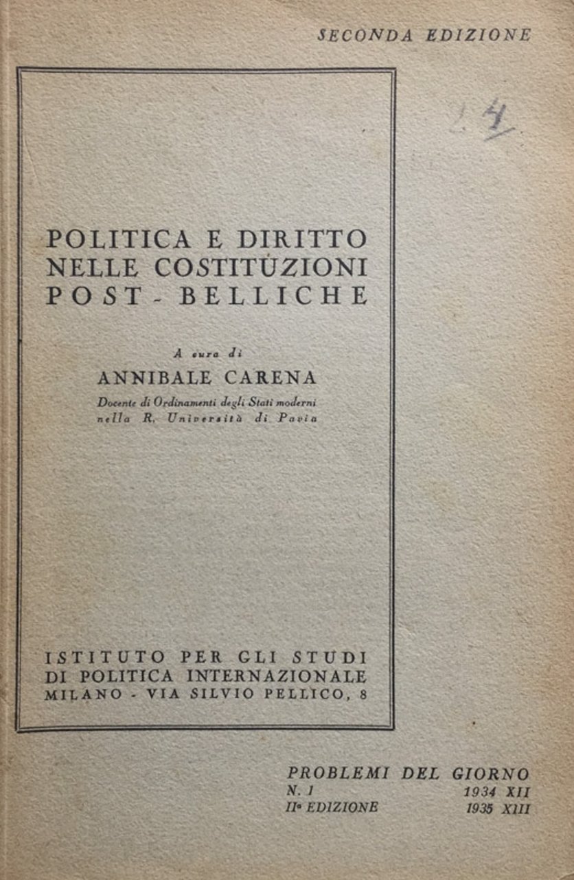Politica e diritto nelle costituzioni post-belliche. 2a ediz. | Immagine principale