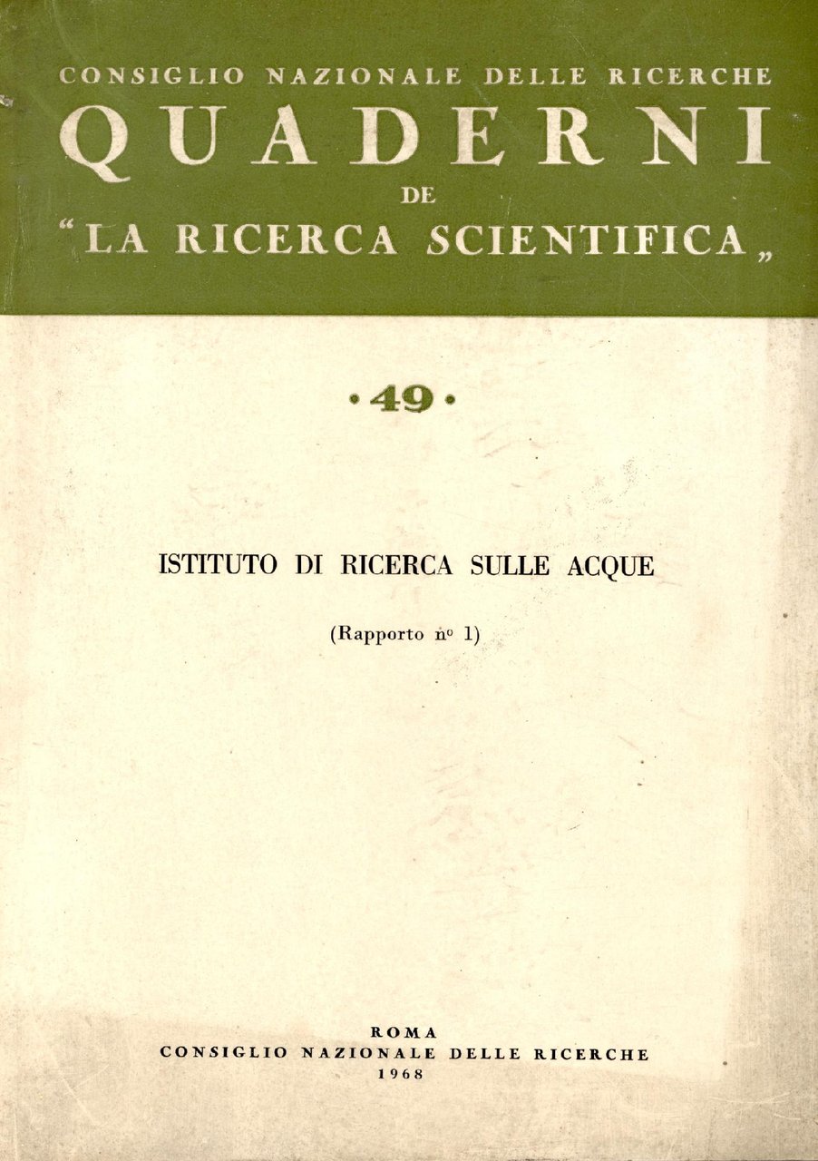 Quaderni de la Ricerca Scientifica 49 - 168. Istituto di …