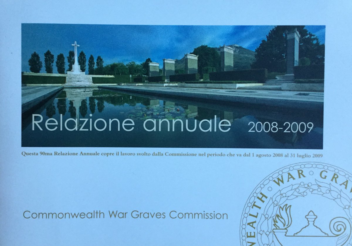 Relazione annuale 2008 - 2009. Commonwealth War Graves Commission