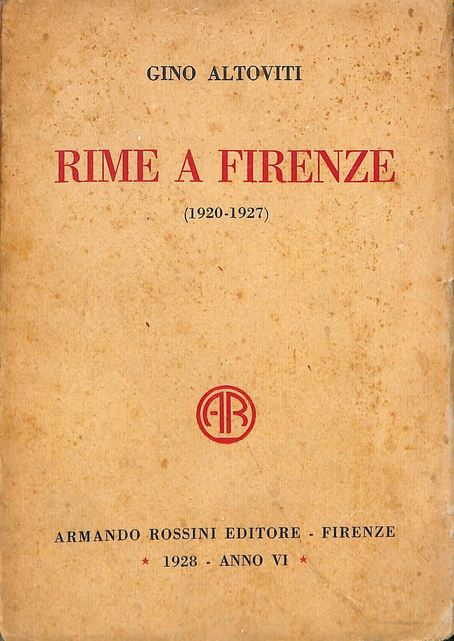 Rime a Firenze : (1920-1927)