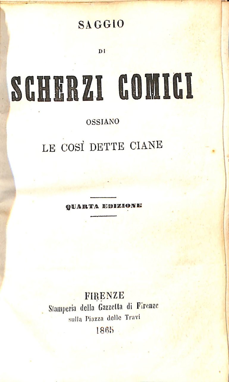 Saggio di scherzi comici, ossiano Le così dette ciane