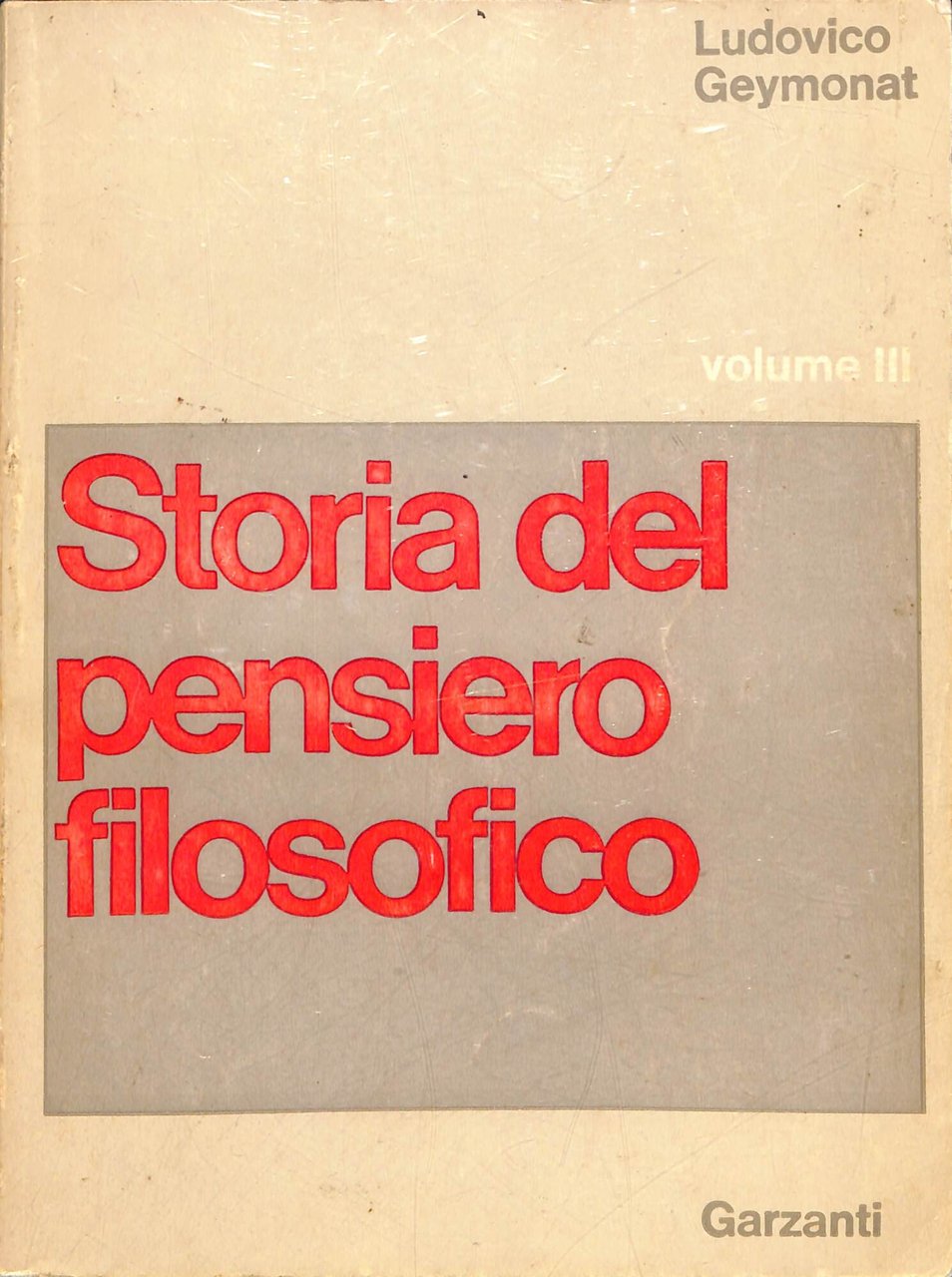 Storia del pensiero filosofico, volume III