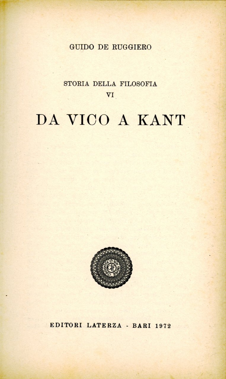 Storia della filosofia. 6. Da Vico a Kant