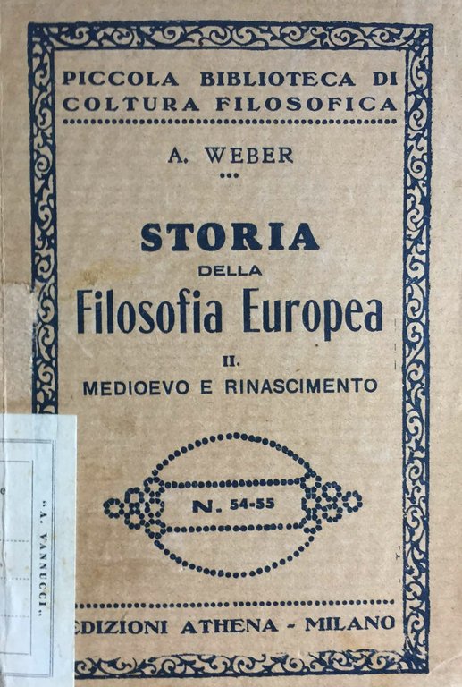 Storia della filosofia europea. II. Medioevo e Rinascimento