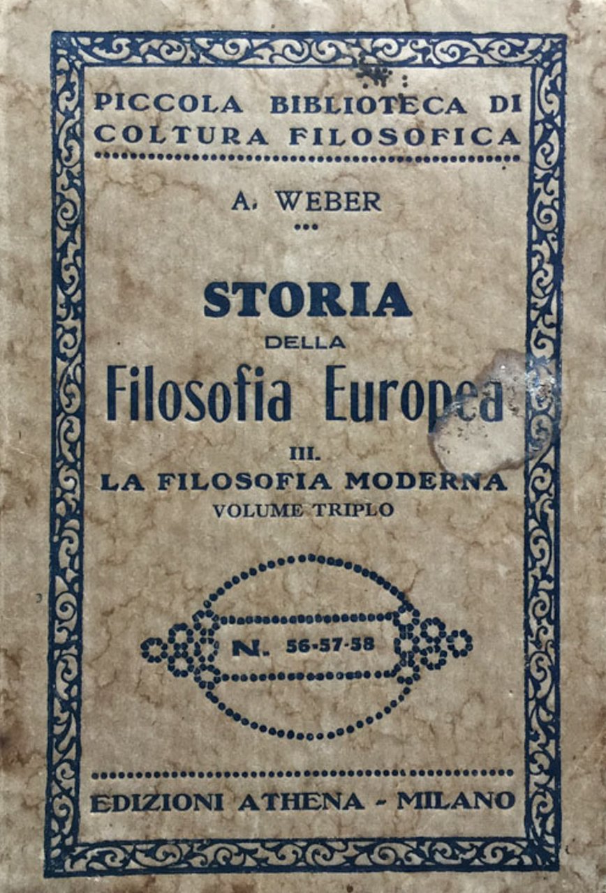 Storia della filosofia europea. III. La filosofia moderna