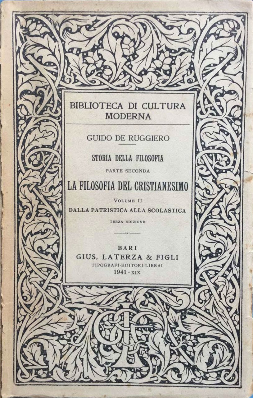 Storia della filosofia. La filosofia del cristianesimo. Parte II. Dalla …