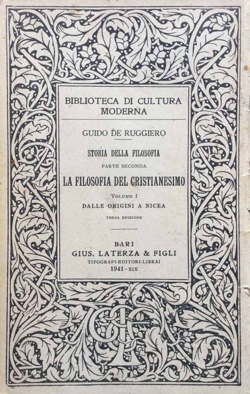 Storia della filosofia. La filosofia del cristianesimo. Parte II. Dalle …