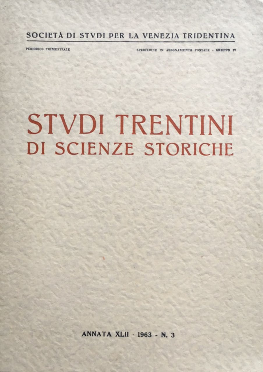 Studi Trentini di Scienze Storiche - 1963