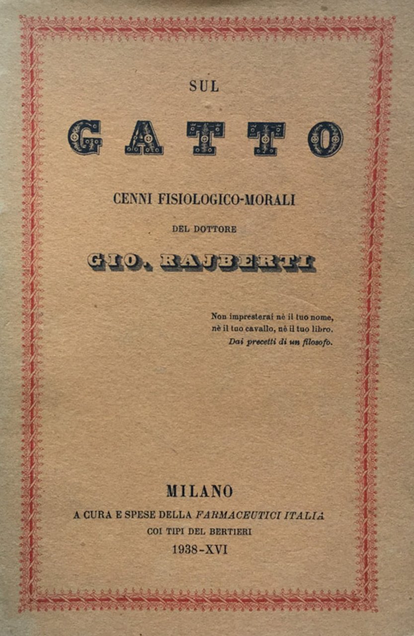 Sul gatto. Cenni fisiologico-morali.