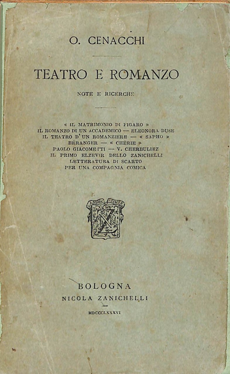 Teatro e romanzo : note e ricerche