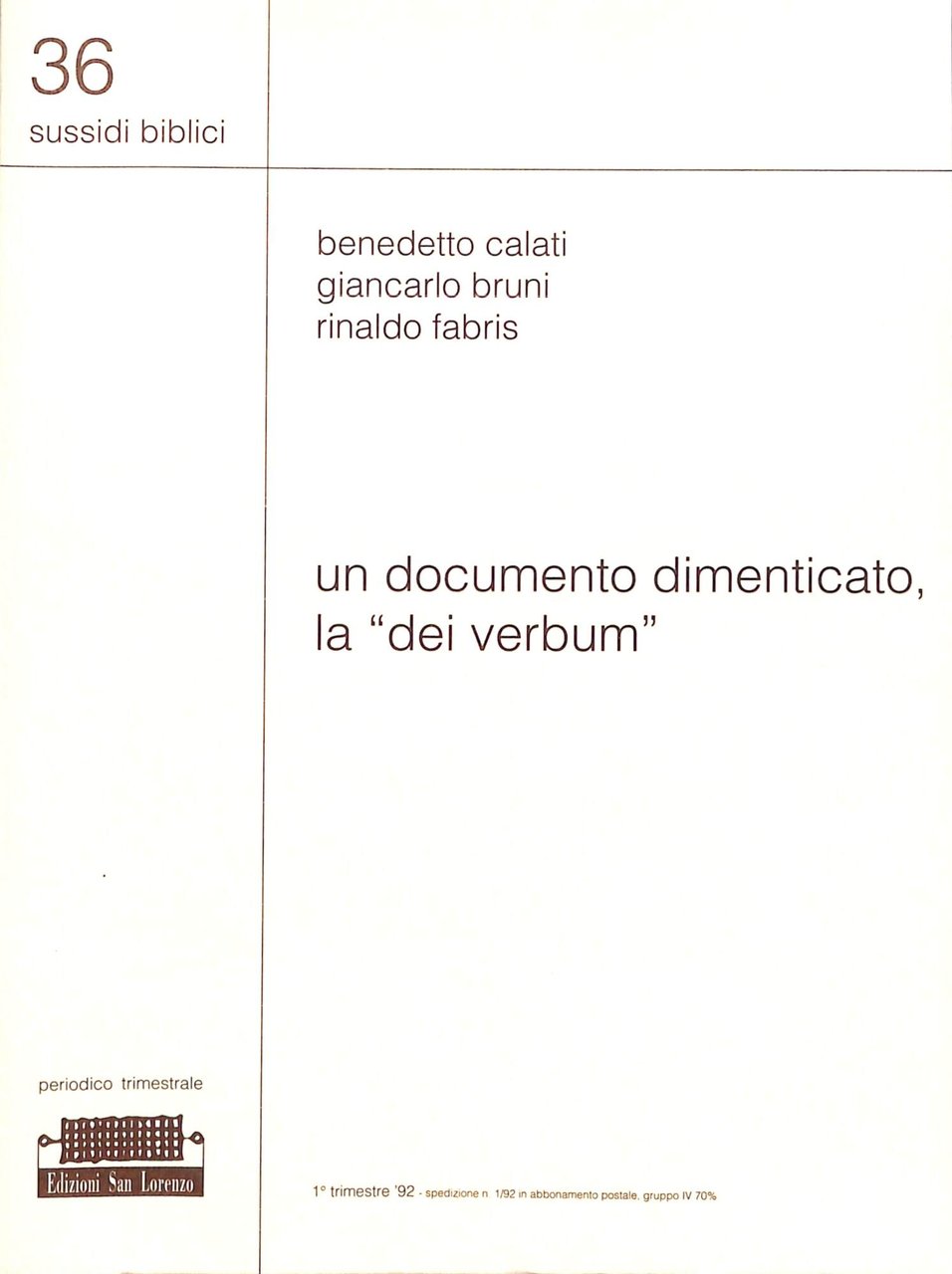 Un documento dimenticato, la Dei verbum