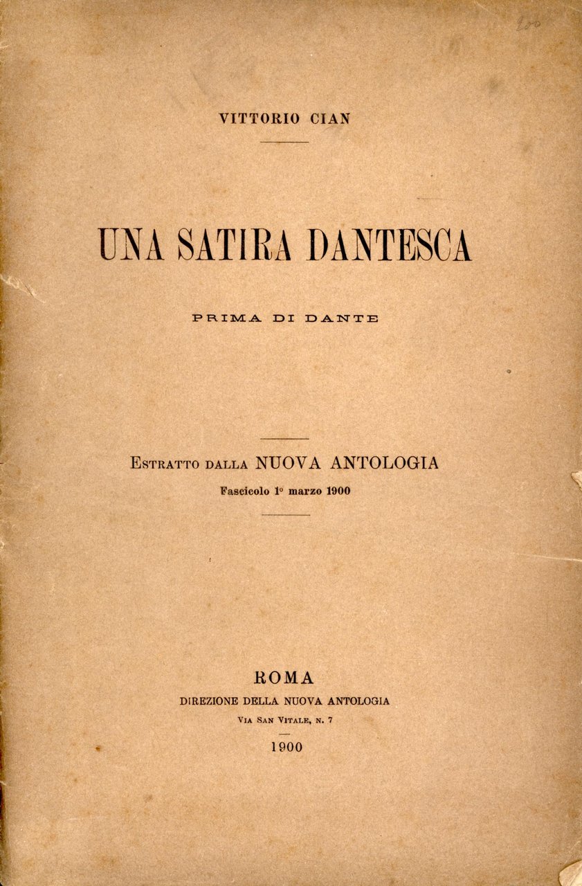 Una satira dantesca prima di Dante