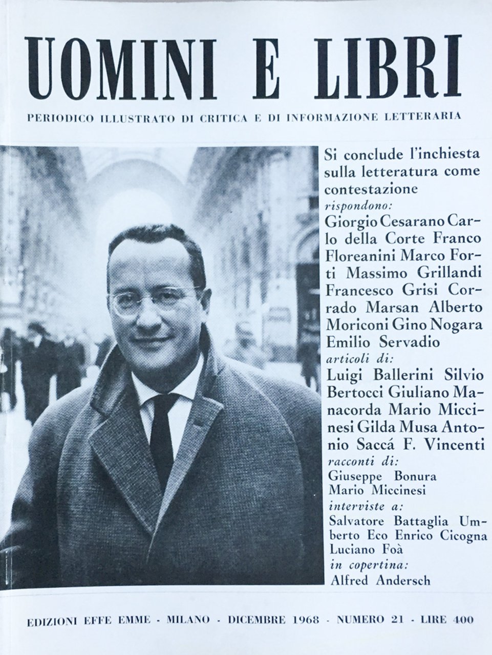 Uomini e libri (rivista) 1968 n. 21 | Immagine principale