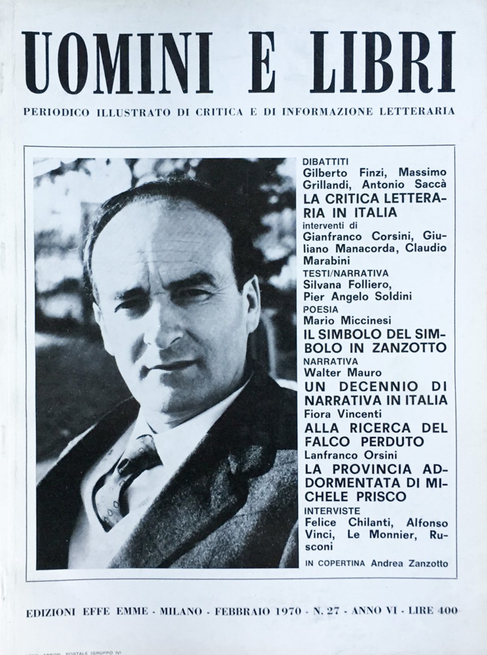 Uomini e libri (rivista) 1970 n. 27